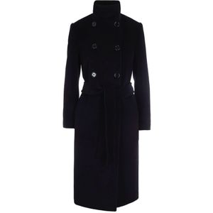 Max Mara Studio, Dames, Mantels, Zwart, Maat: 2XS Wol,