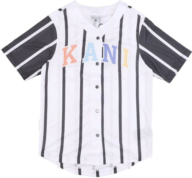 Karl Kani - Gestreept Baseball Shirt - Veelkleurig - Heren - Polyester