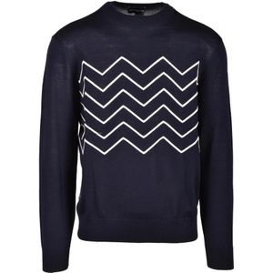 Emporio Armani, Heren, Truien, Blauw, Maat: XL Wol,