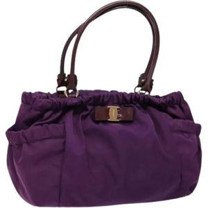 Salvatore Ferragamo Pre-owned, Dames, Pre-owned, Paars, Maat: ONE Size Nylon,