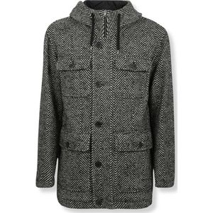 Herno, Heren, Jassen, Zwart, Maat: 2XL Wol,