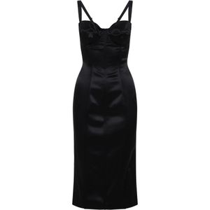 Dolce & Gabbana, Dames, Jurken, Zwart, Maat: XS Zijde,