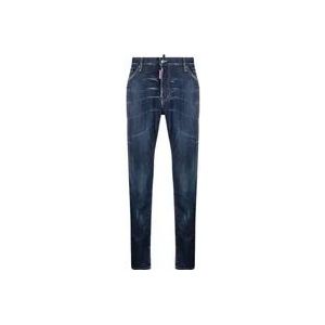 Dsquared2 Slim-Cut Stretch-Katoenen Denim Jeans , Blue , Heren , Maat: L