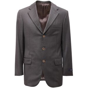 Burberry, Heren, Jassen, Grijs, Maat: S Wol,