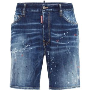 Dsquared2 - Denim Shorts - Blauw - Stretch-Katoen Gewassen Denim