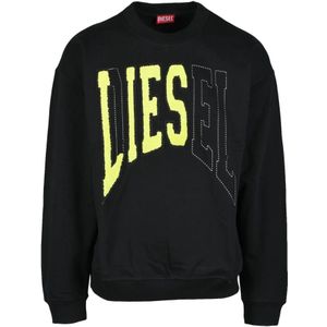 Diesel, Heren, Sweatshirts & Hoodies, Zwart, Maat: S Katoen,