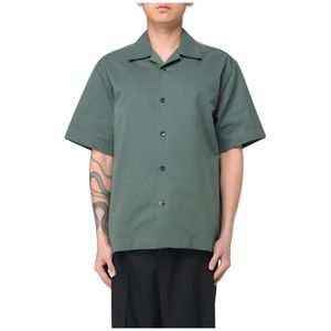 Jil Sander, Heren, Overhemden, Groen, Maat: M Katoen,