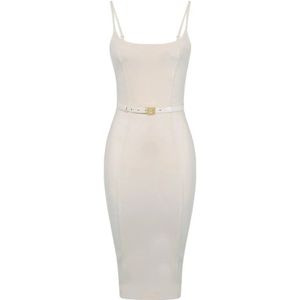 Elisabetta Franchi, Dames, Jurken, Wit, Maat: XS Wol,