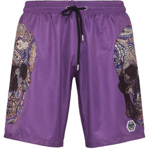Philipp Plein, Heren, Badkleding, Paars, Maat: XS Poliester,