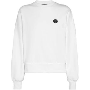 Plein Sport, Dames, Sweatshirts & Hoodies, Wit, Maat: S Katoen,