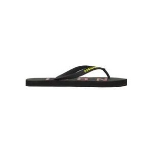 Dsquared2 Logoed Rubber Flip-Flop Sandalen , Black , Heren , Maat: 39 EU