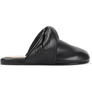 CARVEN Slippers & Mules - Garnier Knotted Black Lamb Leather Mules in zwart