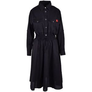 Love Moschino, Dames, Jurken, Zwart, Maat: 2XS Katoen,