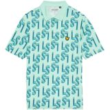 Lyle & Scott Golf LS Monogram Gedrukt Polo Shirt - Blauw