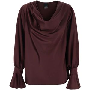 Pinko, Dames, Blouses & Shirts, Rood, Maat: S Satijn,