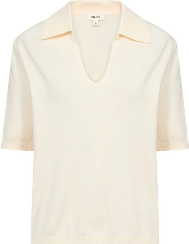 SOAKED IN LUXURY - Trui - Wit - Polokraag - Halve Mouw