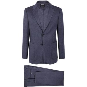 Zegna, Heren, Pakken, Blauw, Maat: XL Wol,