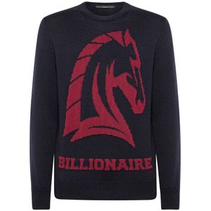 Billionaire, Heren, Truien, Blauw, Maat: 3XL Wol,