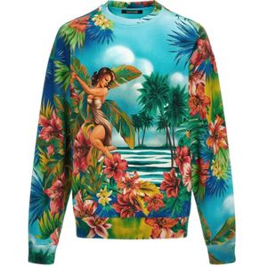 Roberto Cavalli, Heren, Sweatshirts & Hoodies, Veelkleurig, Maat: S Katoen,