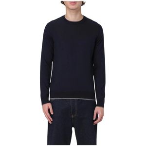 Paolo Pecora, Heren, Sweatshirts & Hoodies, Blauw, Maat: M Wol,