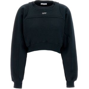 Off White, Dames, Sweatshirts & Hoodies, Blauw, Maat: S Katoen,