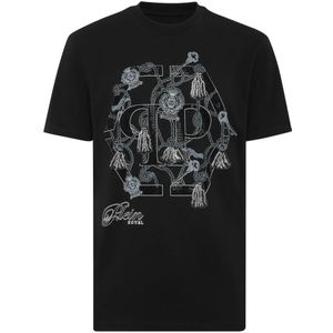 Philipp Plein, Heren, Tops, Zwart, Maat: S Katoen,