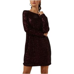 Ydence - Annamae - Jurk - Bordeaux - Polyester/Elastaan