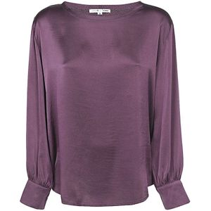 Zero C, Dames, Blouses & Shirts, Paars, Maat: S Zijde,
