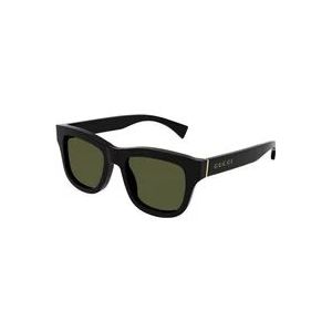 Gucci Zwarte Frame Groene Lens Zonnebril , Black , unisex , Maat: 51 MM