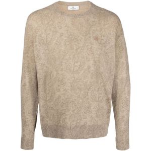 Etro, Heren, Truien, Beige, Maat: 2XL Wol,