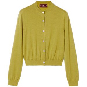 Gucci, Dames, Truien, Groen, Maat: M Zijde,