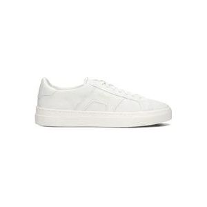 Santoni Witte Leren Lage Sneakers , White , Heren , Maat: 44 EU