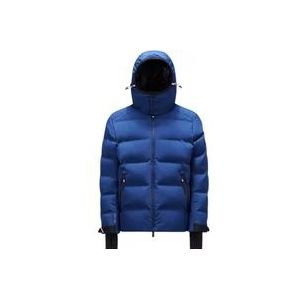 Moncler Stijlvolle korte donsjas voor mannen , Blue , Heren , Maat: L