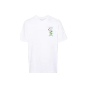 Casablanca Logo Print Crewneck T-shirts en Polos , White , Heren , Maat: XL