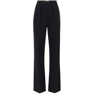 Elisabetta Franchi, Dames, Broeken, Zwart, Maat: S Satijn,