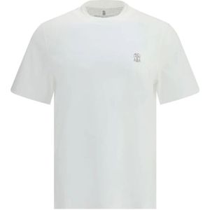 Brunello Cucinelli, Heren, Tops, Wit, Maat: L Katoen,