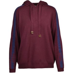 Elisabetta Franchi, Dames, Sweatshirts & Hoodies, Rood, Maat: XS Viscose,