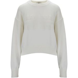 Elisabetta Franchi, Dames, Truien, Wit, Maat: S Viscose,