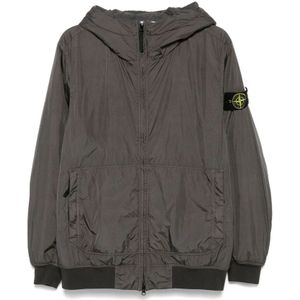 Stone Island, Heren, Jassen, Grijs, Maat: S Polyamide,