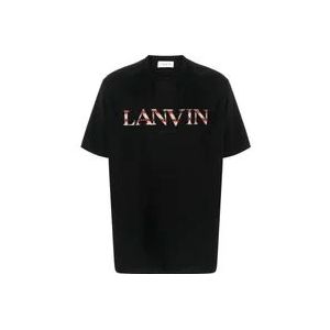 Lanvin Klassiek Curb Logo T-Shirt , Black , Heren , Maat: S