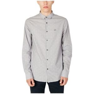 Slim Fit - Dotted Cotton Shirt - Zwart - Longsleeve
