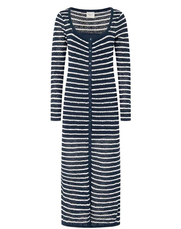 Pepe Jeans - Frances - Lange Jurk - Gestreept - Met Lange Mouwen