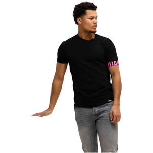 Dsquared2, Heren, Tops, Zwart, Maat: M Katoen,
