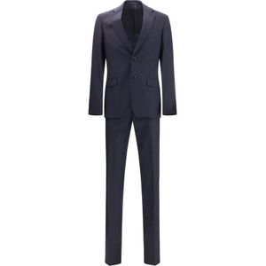 Prada, Heren, Pakken, Blauw, Maat: M Fleece,