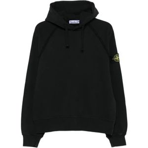 Stone Island, Heren, Sweatshirts & Hoodies, Zwart, Maat: M Katoen,