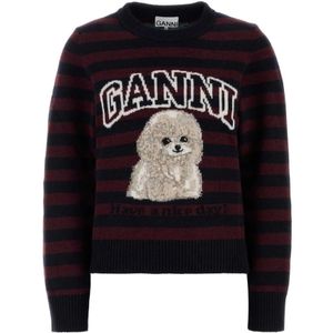 Ganni, Dames, Truien, Veelkleurig, Maat: M Wol,