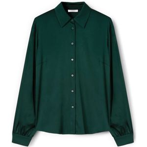 Motivi, Dames, Blouses & Shirts, Groen, Maat: S Satijn,