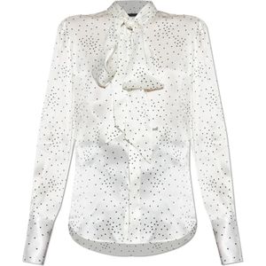 Dsquared2, Dames, Blouses & Shirts, Wit, Maat: 2XS Zijde,