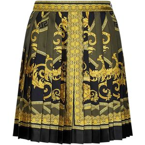 Versace Zijden Bedrukte Rok , Multicolor , Dames , Maat: XS