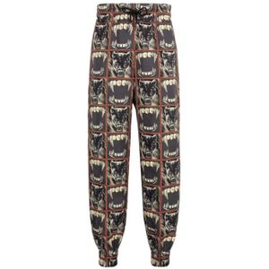 Roberto Cavalli, Heren, Broeken, Zwart, Maat: S Katoen,